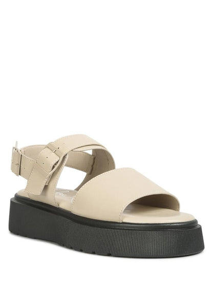 GLADEN Pin Buckle Platform Sandals