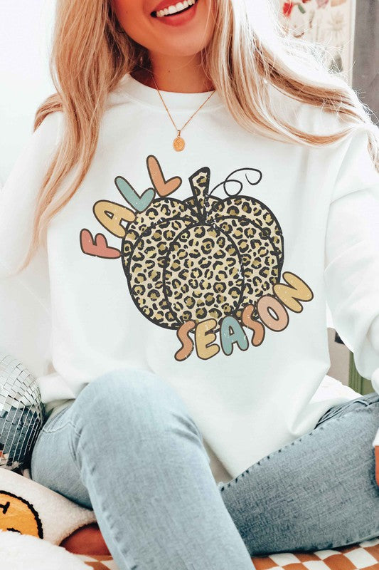 FALL SEASON LEOPARD PUMPKIN Graphic Sweatshirt