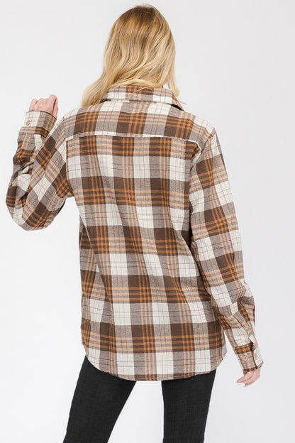 BOYFRIEND Fit Checker Plaid Flannel Long Sleeve