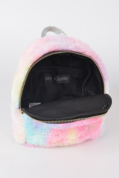 Tie Dye Rainbow Plushy Small Backpack