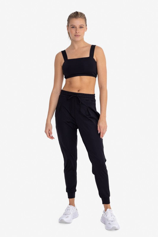 Solid Pleated Front Joggers