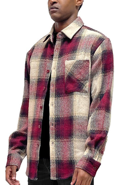 Flannel Shirt Jacket Checkered Plaid Shacket