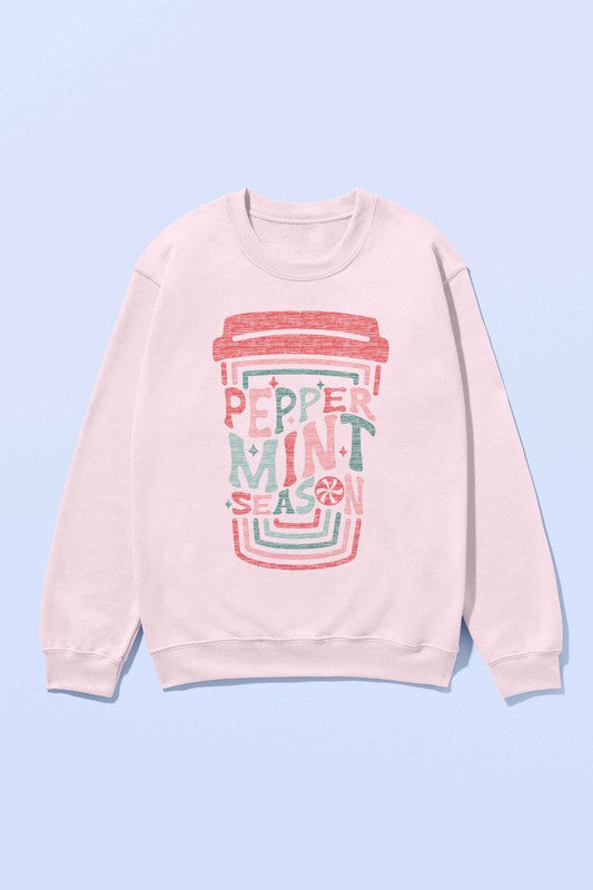 PEPPERMINT CHRISTMAS OVERSIZED GRAPHIC SWEATSHIRT