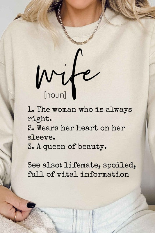 DEFINITION OF A WIFE GRAPHIC SWEATSHIRT