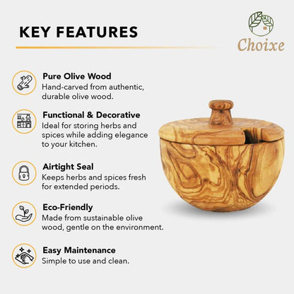 Mediterranean Olive Wood Canister