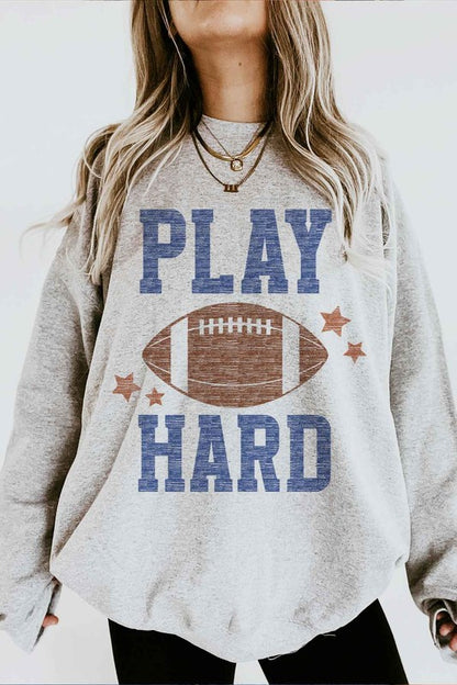 PLAY HARD FOOTBALL GRAPHIC SWEATSHIRT