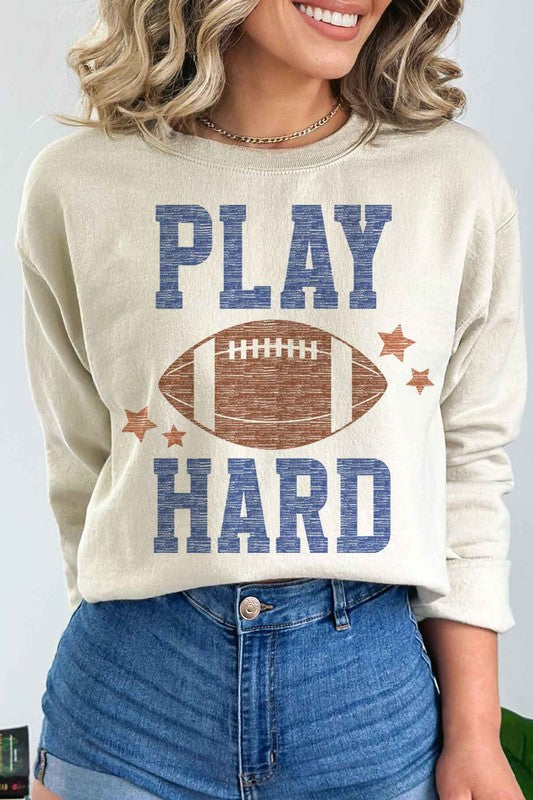 PLAY HARD FOOTBALL GRAPHIC SWEATSHIRT