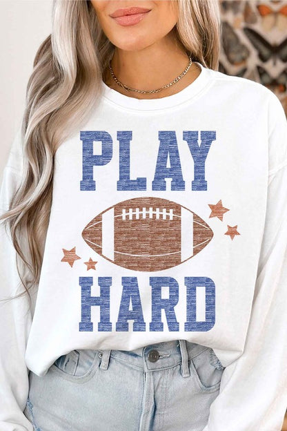 PLAY HARD FOOTBALL GRAPHIC SWEATSHIRT