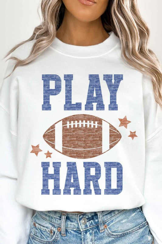 PLAY HARD FOOTBALL OVERSIZED SWEATSHIRT