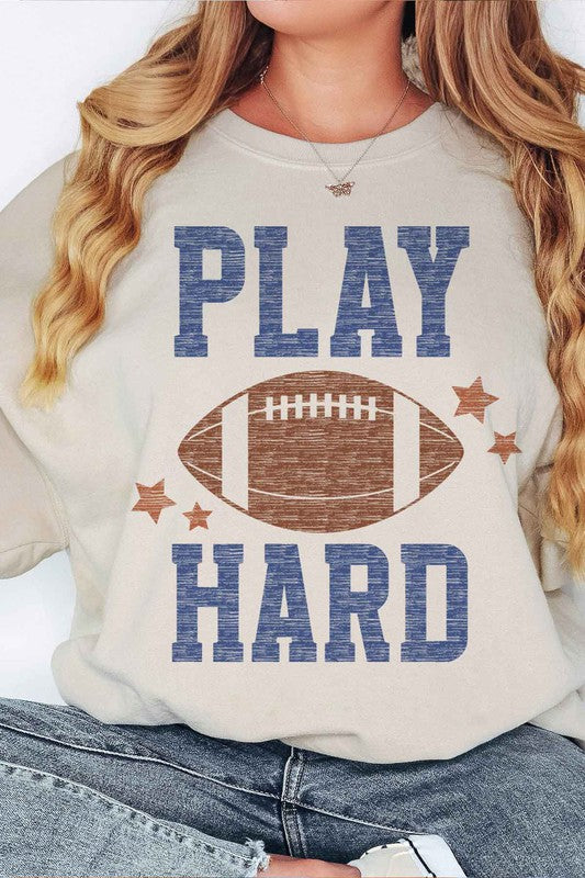 PLAY HARD FOOTBALL OVERSIZED SWEATSHIRT