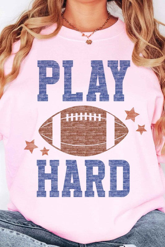 PLAY HARD FOOTBALL OVERSIZED SWEATSHIRT