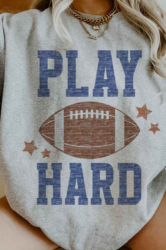 PLAY HARD FOOTBALL OVERSIZED SWEATSHIRT