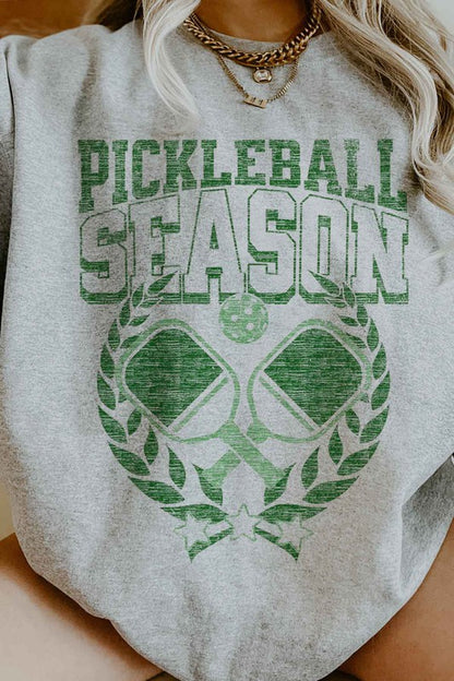 PICKLEBALL SEASON OVERSIZED GRAPHIC SWEATSHIRT