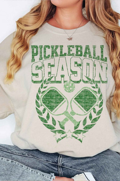 PICKLEBALL SEASON OVERSIZED GRAPHIC SWEATSHIRT