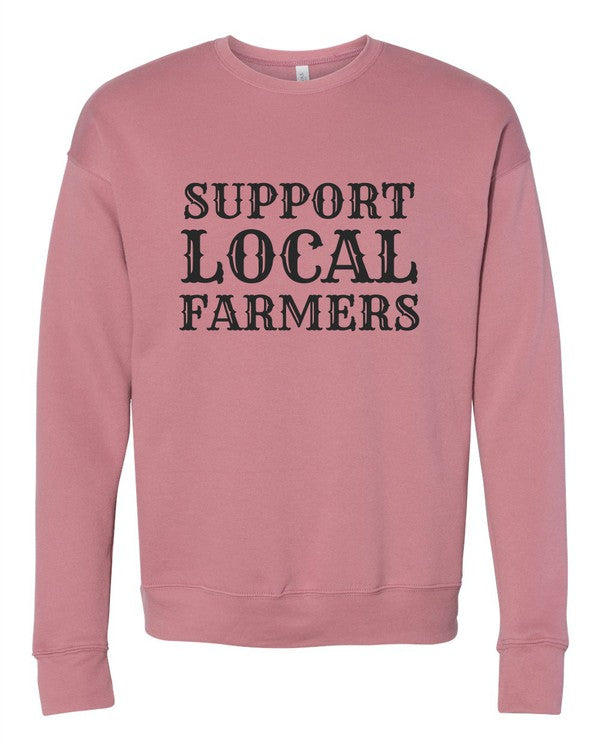 Support Local Farmers Graphic Crewneck Sweatshirt