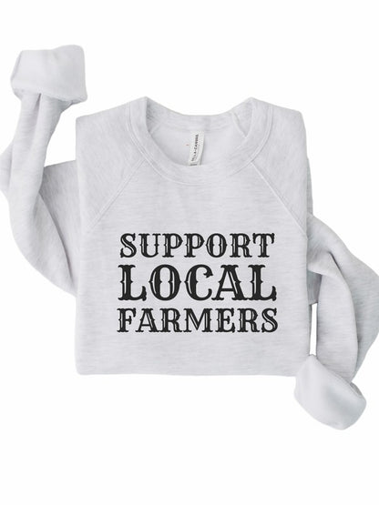 Support Local Farmers Graphic Crewneck Sweatshirt