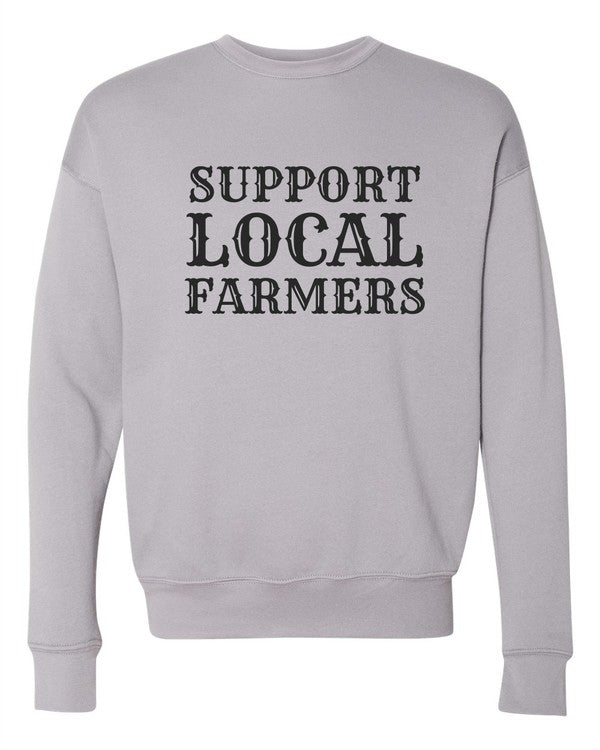 Support Local Farmers Graphic Crewneck Sweatshirt