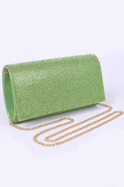 Rhinestone Metallic Evening Clutch Bag