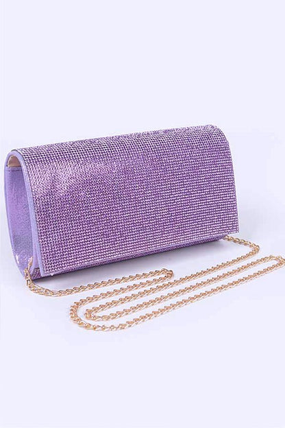 Rhinestone Metallic Evening Clutch Bag