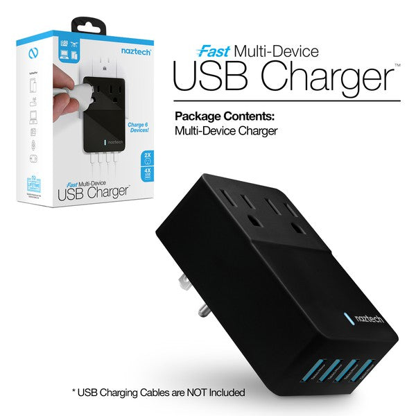 Naztech Fast Multi-Device Charger 2 Outlets