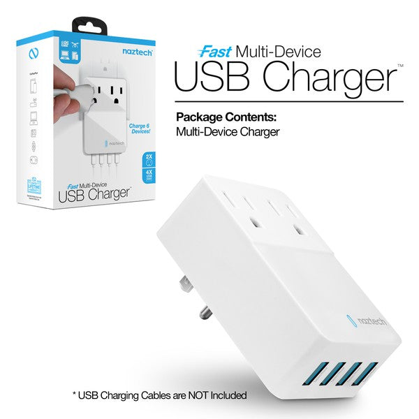 Naztech Fast Multi-Device Charger 2 Outlets