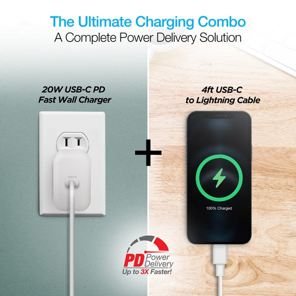 Naztech 20W PD Wall Charger & Lightning Cable