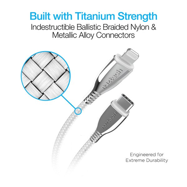 Naztech Titanium USB-C to Lightning Braided Cable