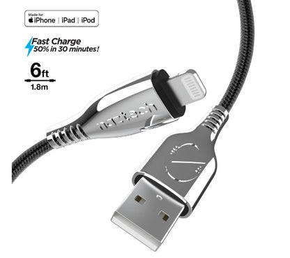 Naztech Titanium USB - MFi Lightning Braided Cable