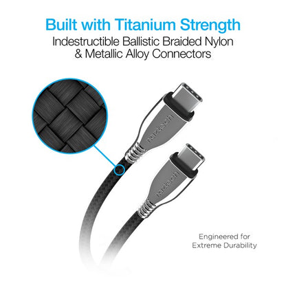 Naztech Titanium USB-C to USB-C Braided Cable 6ft