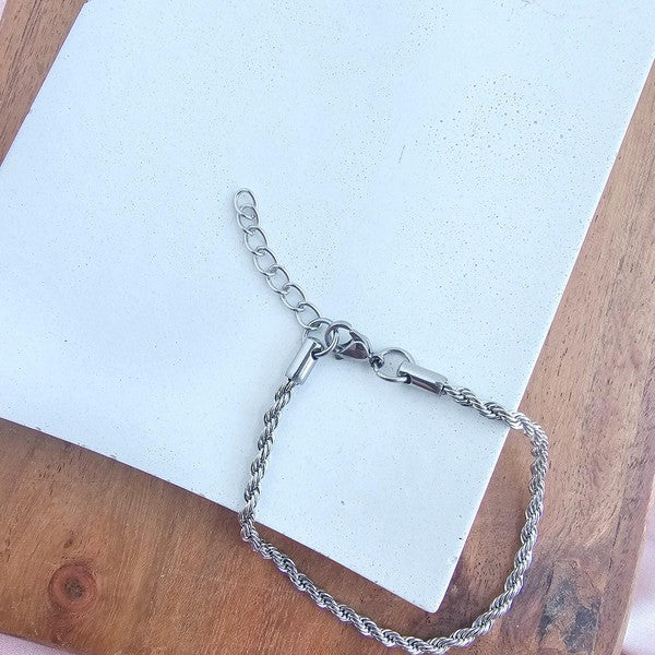 Luxe Silver Rope Bracelet