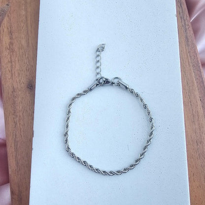 Luxe Silver Rope Bracelet