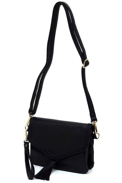 Fashion Tassel Flap Envelope Clutch Crossbody Bag