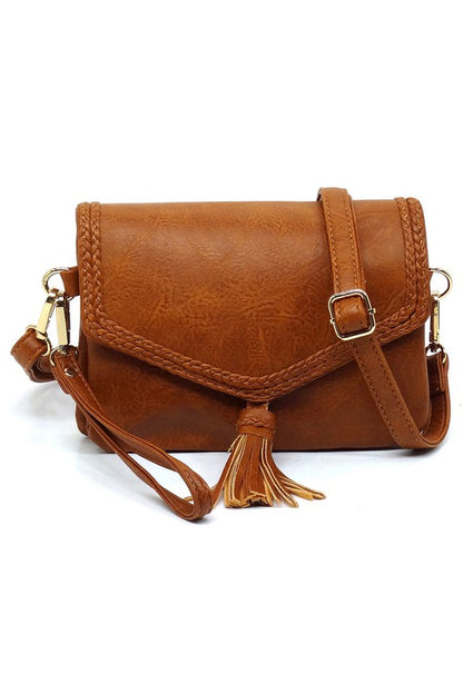 Fashion Tassel Flap Envelope Clutch Crossbody Bag