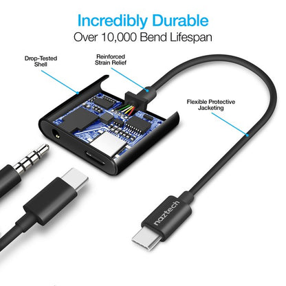 Naztech USB-C & 3.5mm Audio & Charge Adapter