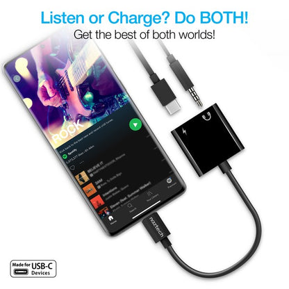 Naztech USB-C & 3.5mm Audio & Charge Adapter