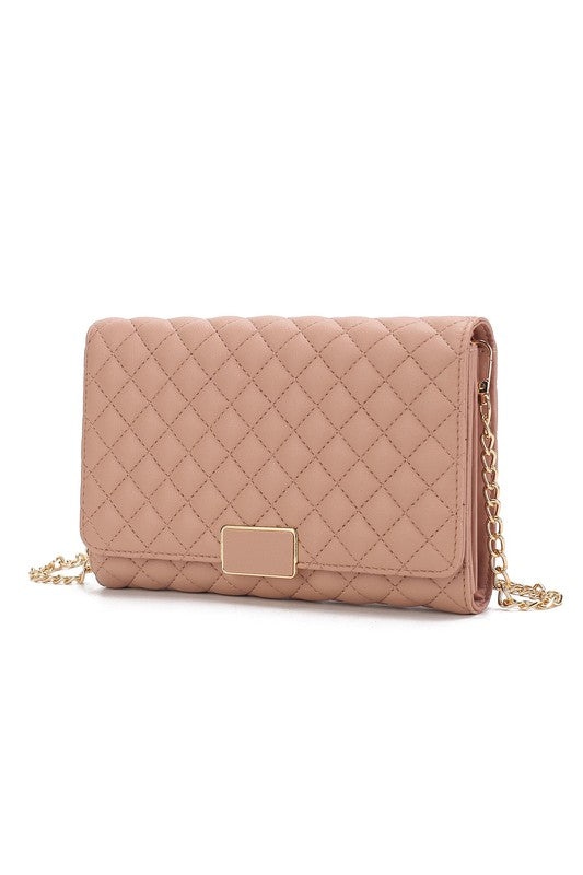 MKF Gretchen Quilted Envelope Clutch Crossbody Mia