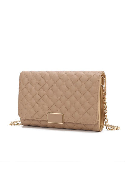 MKF Gretchen Quilted Envelope Clutch Crossbody Mia