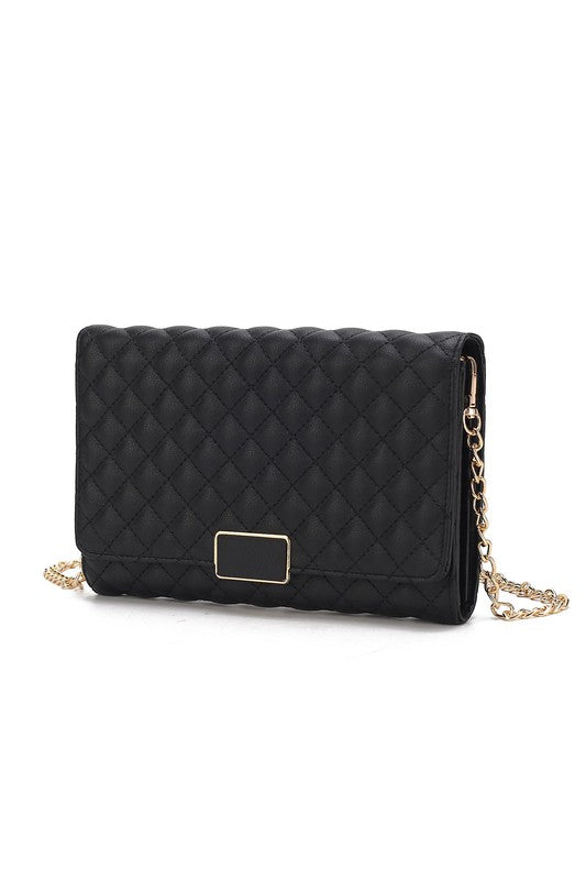 MKF Gretchen Quilted Envelope Clutch Crossbody Mia