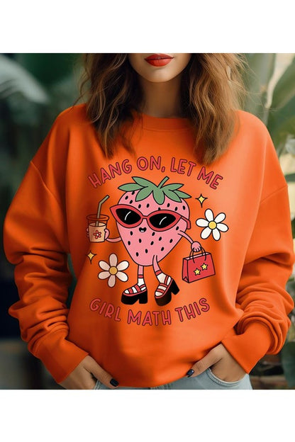 Strawberry Shopping Graphic Fleece Sweatshirts