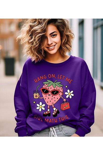 Strawberry Shopping Graphic Fleece Sweatshirts