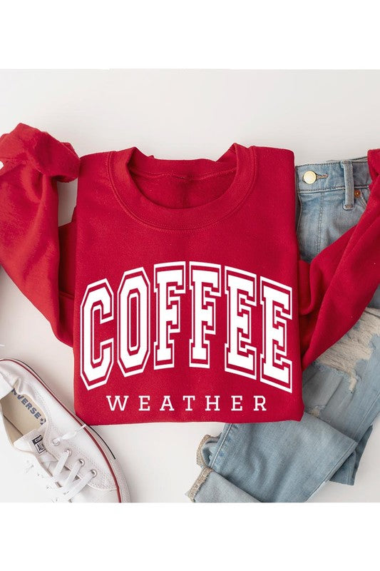 Coffee Weather Cafe Graphic Fleece Sweatshirts