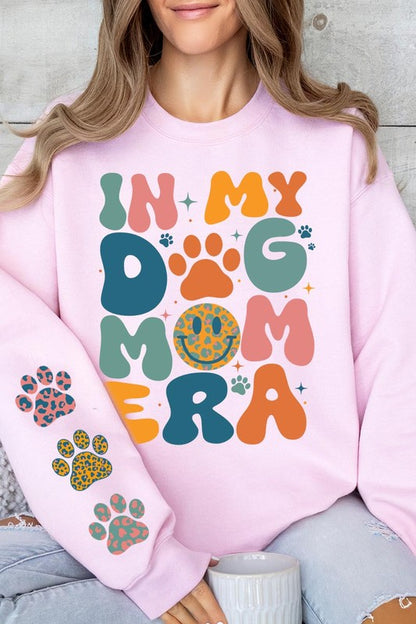 My Dog Mom Era Sleeve Graphic Fleece Sweatshirts.