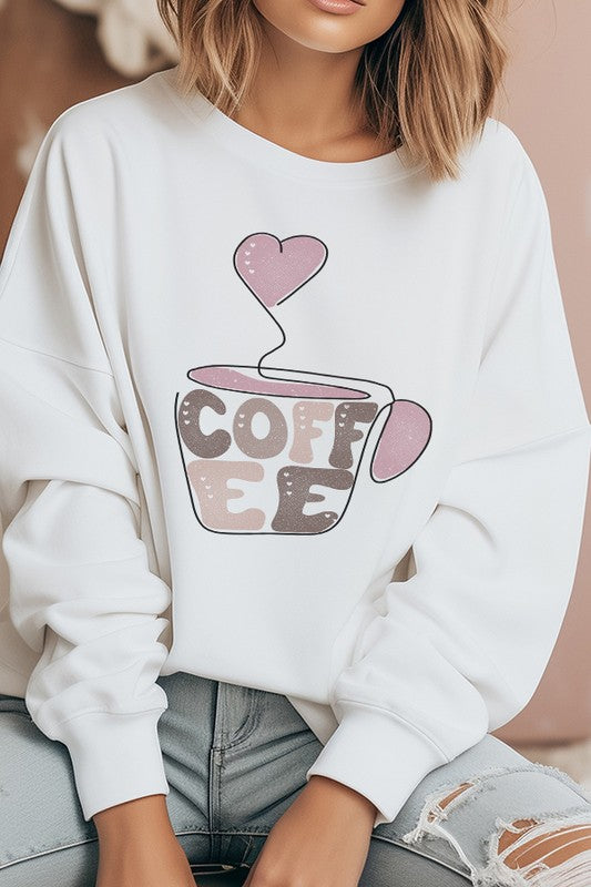 Coffee Hearts Mug Graphic Sweatshirt