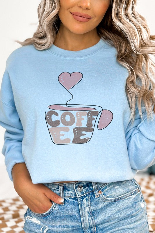 Coffee Hearts Mug Graphic Sweatshirt