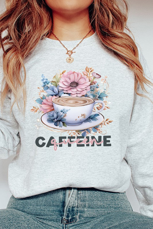 Caffeine Queen Floral Graphic Sweatshirt