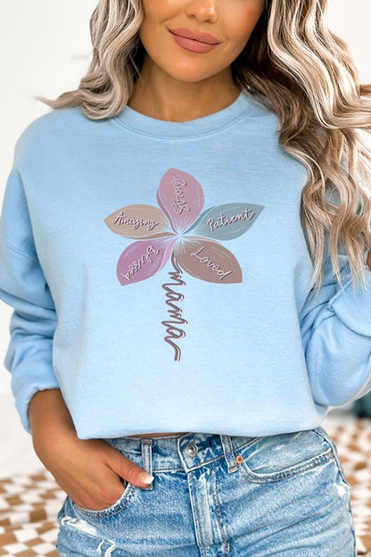 Mama Strong Amazing Loved Flower Sweatshirt