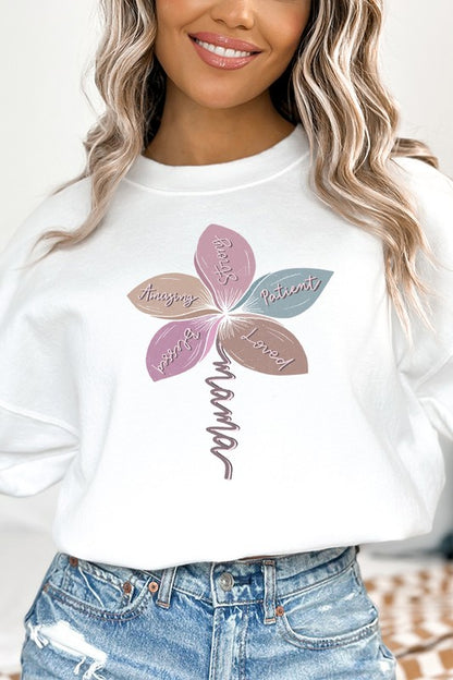 Mama Strong Amazing Loved Flower Sweatshirt