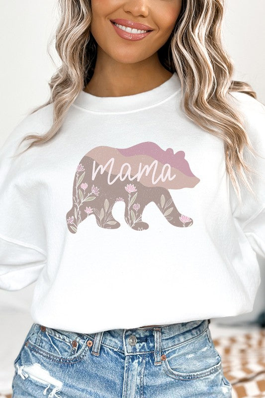 Mama Soft Colored Floral Bear Sweatshirt