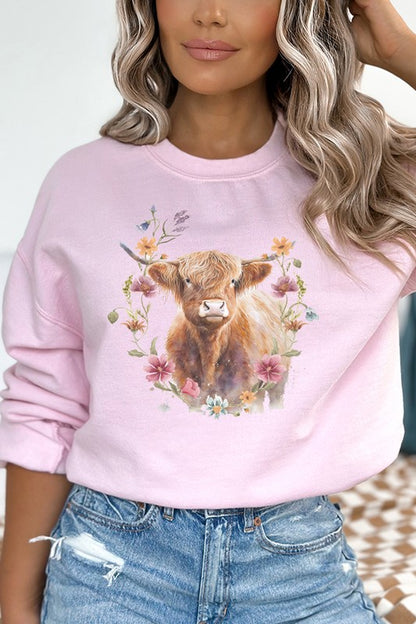 Highland Cow Country Graphic Sweatshirt