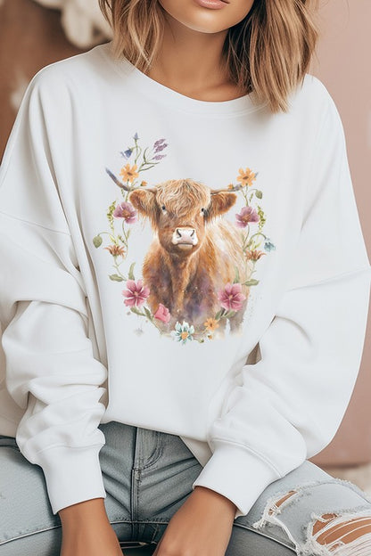 Highland Cow Country Graphic Sweatshirt